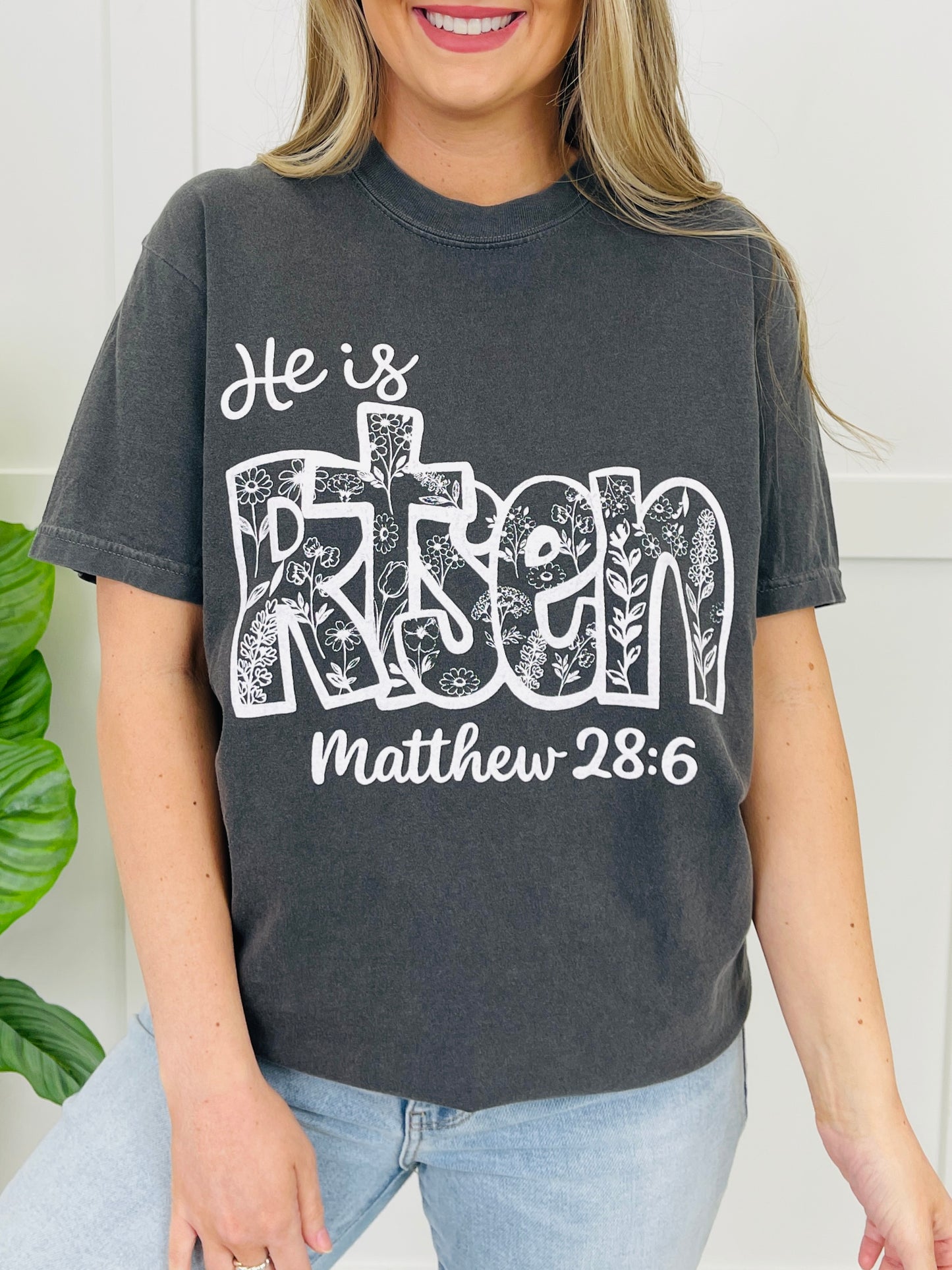 He Is Risen Garment Dyed Graphic Tee