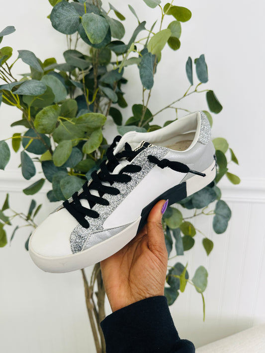 Shimmer Street Sneakers in Silver Glitter