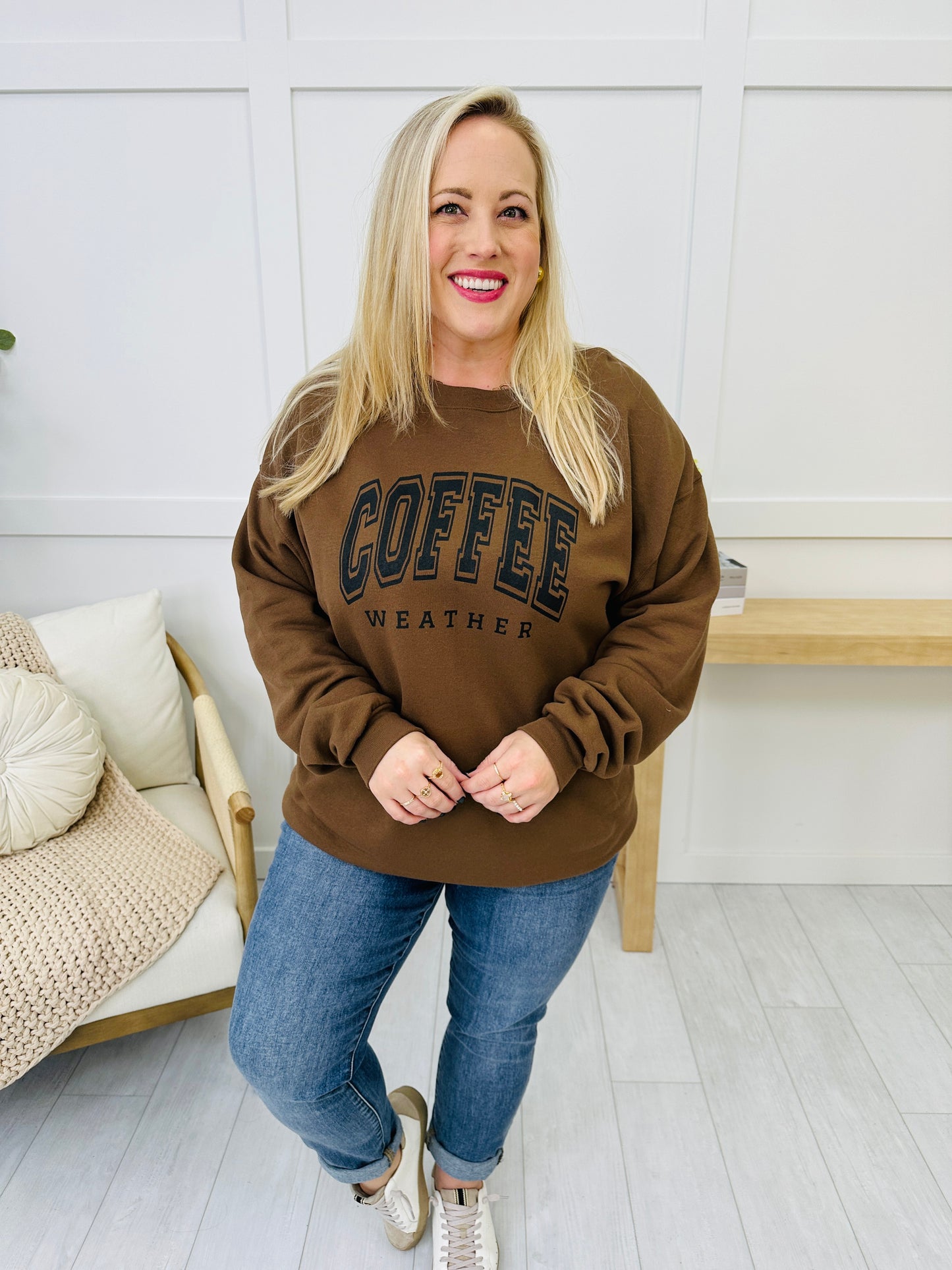 REG/CURVY Coffee Weather Graphic Crewneck