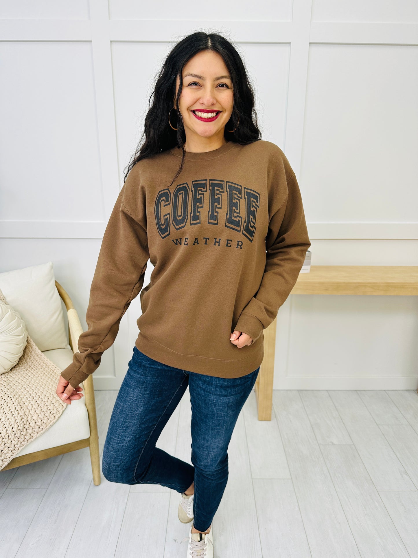 REG/CURVY Coffee Weather Graphic Crewneck