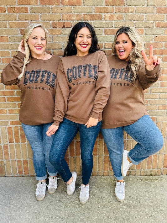 REG/CURVY Coffee Weather Graphic Crewneck