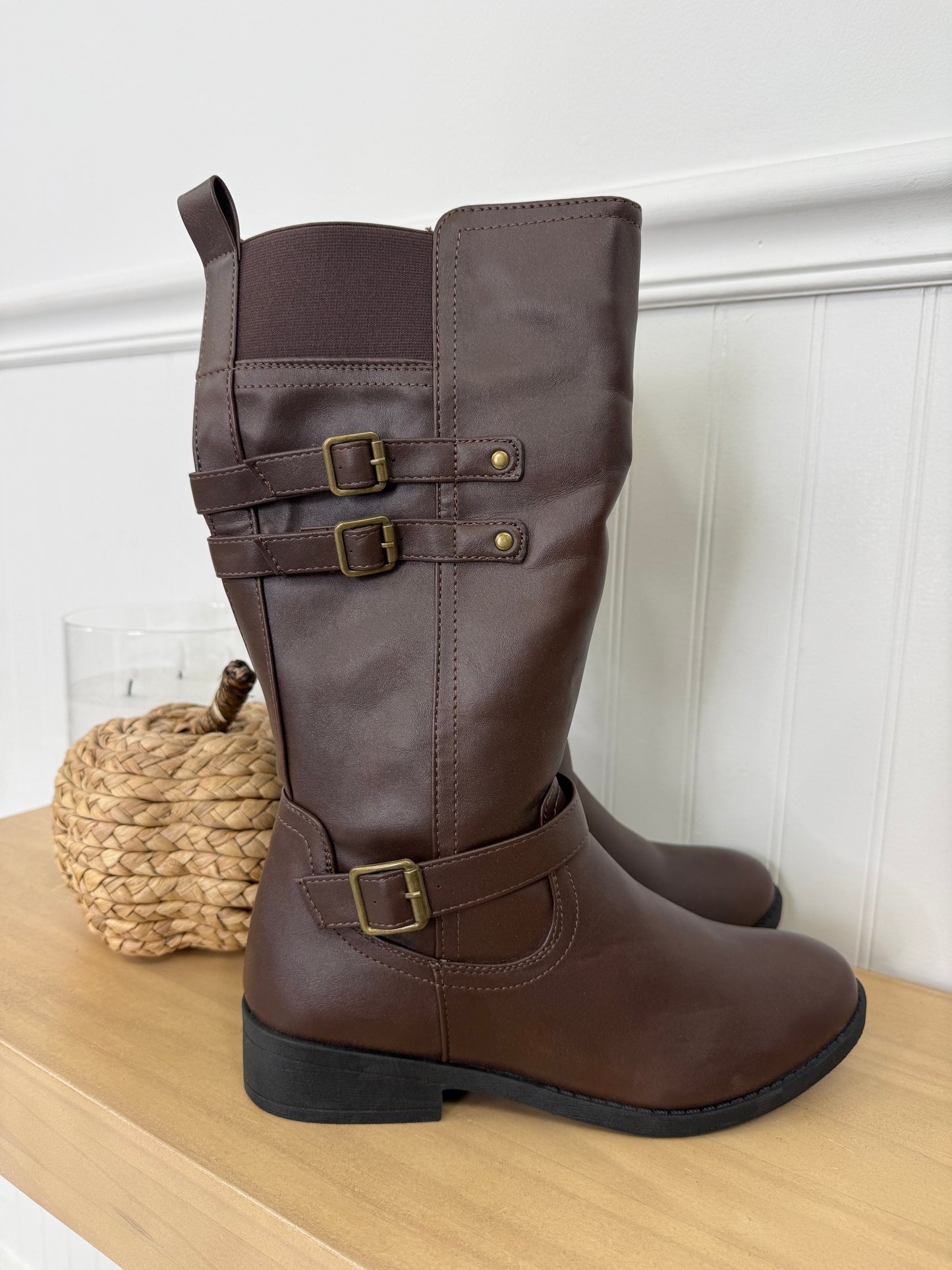 The Buckle Edit Boots in Brown