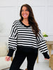 Stripe Right Top In Black White