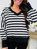 Stripe Right Top In Black White