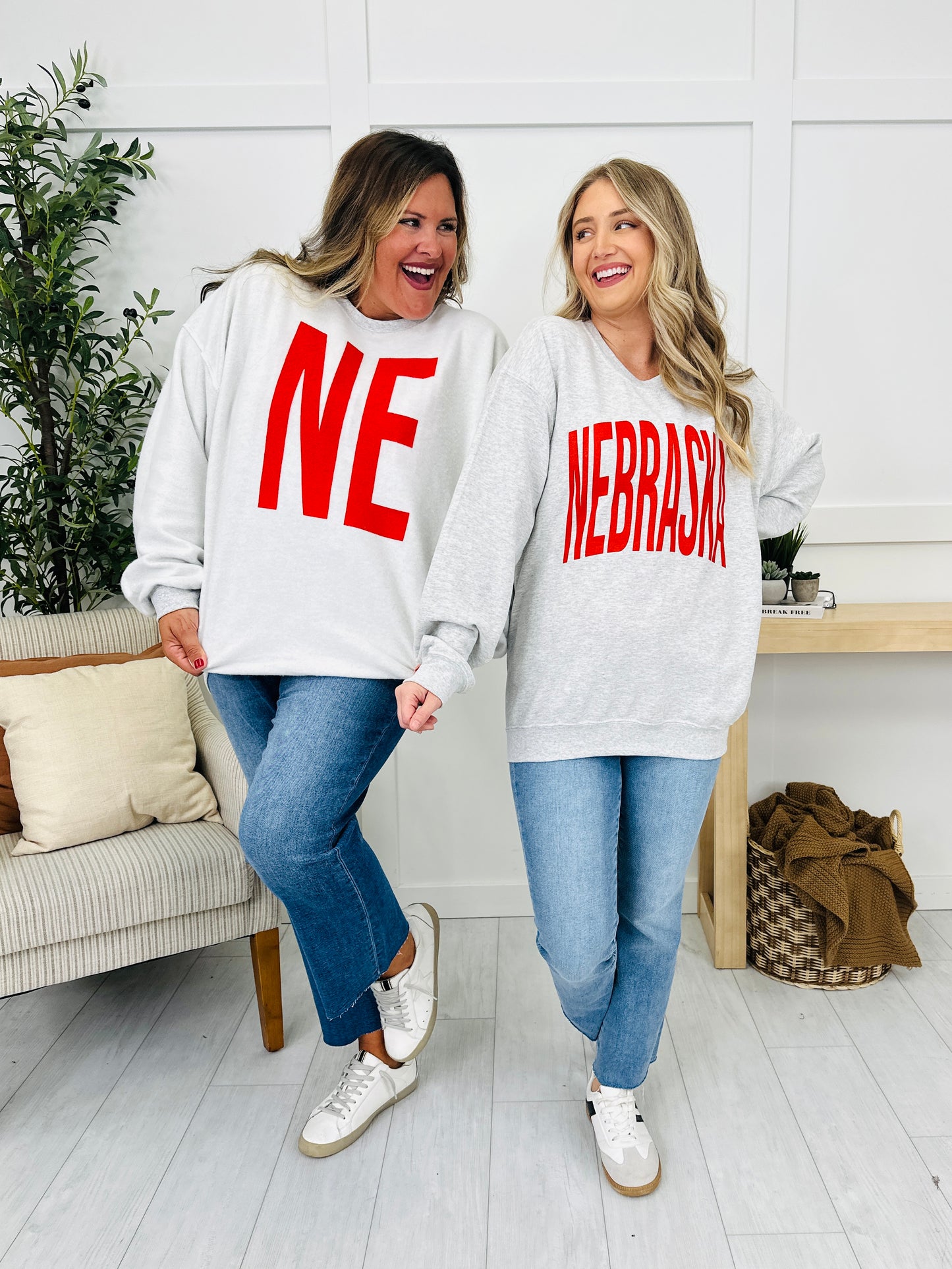 Nebraska Reversible NE Graphic Crewneck Sweatshirt