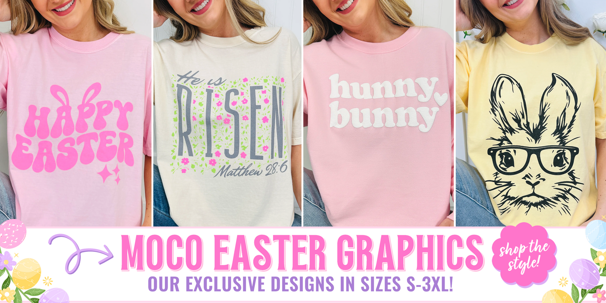 MOCO Easter graphic tees!