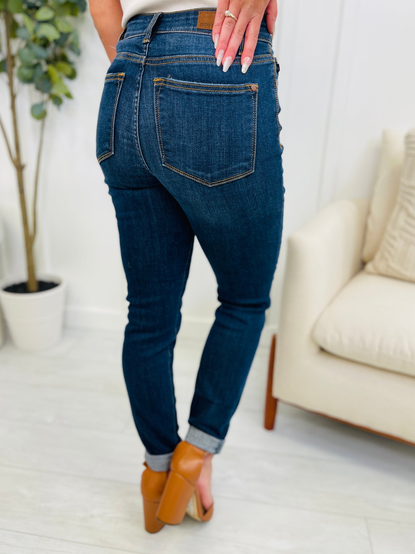 Judy Blue Reg/Curvy Blessed and NonDistressed Relaxed Fit Jeans