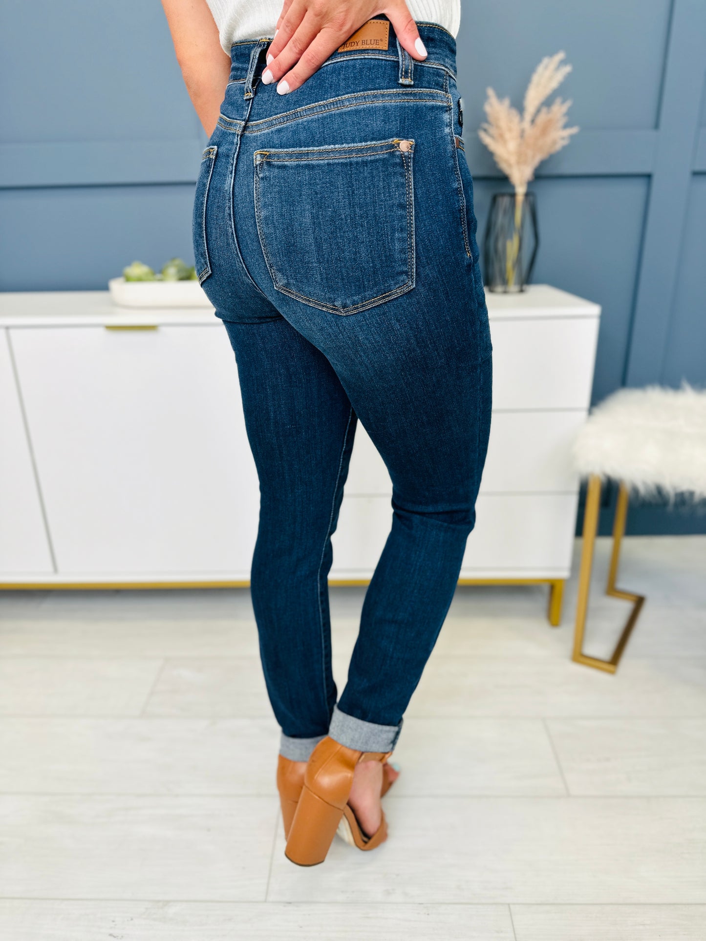 Judy Blue Reg/Curvy Blessed and NonDistressed Relaxed Fit Jeans