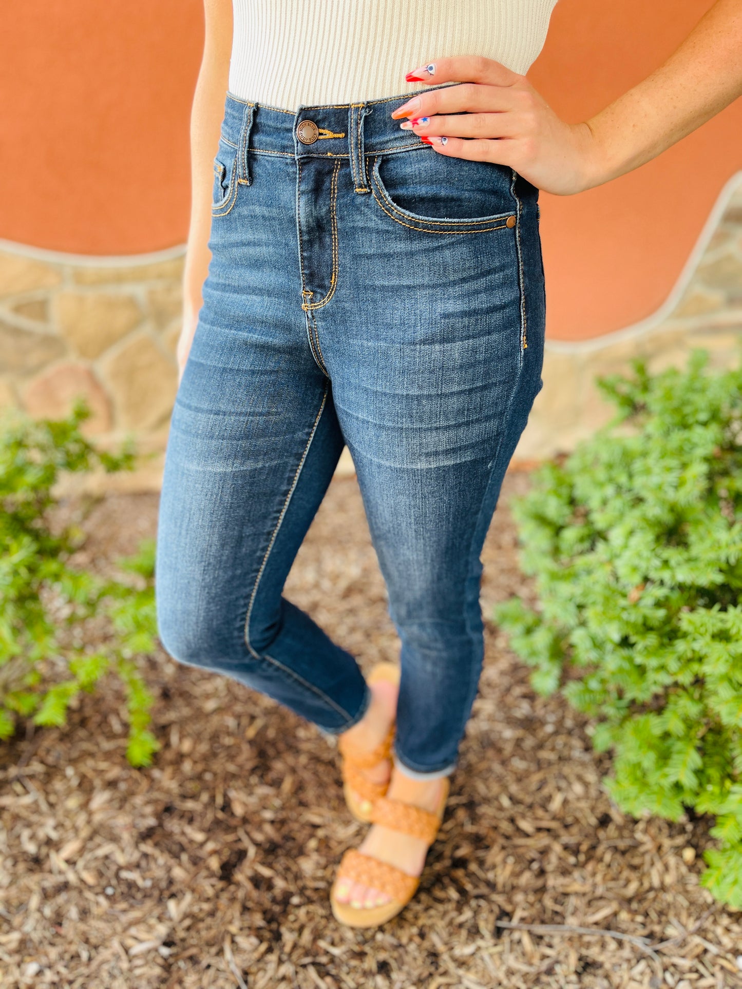 Judy Blue Reg/Curvy Blessed and NonDistressed Relaxed Fit Jeans